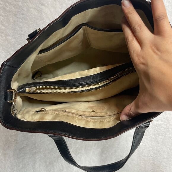 Kate Spade New York Black Leather Structured Satchel Handbag Missing Strap - Picture 8 of 16